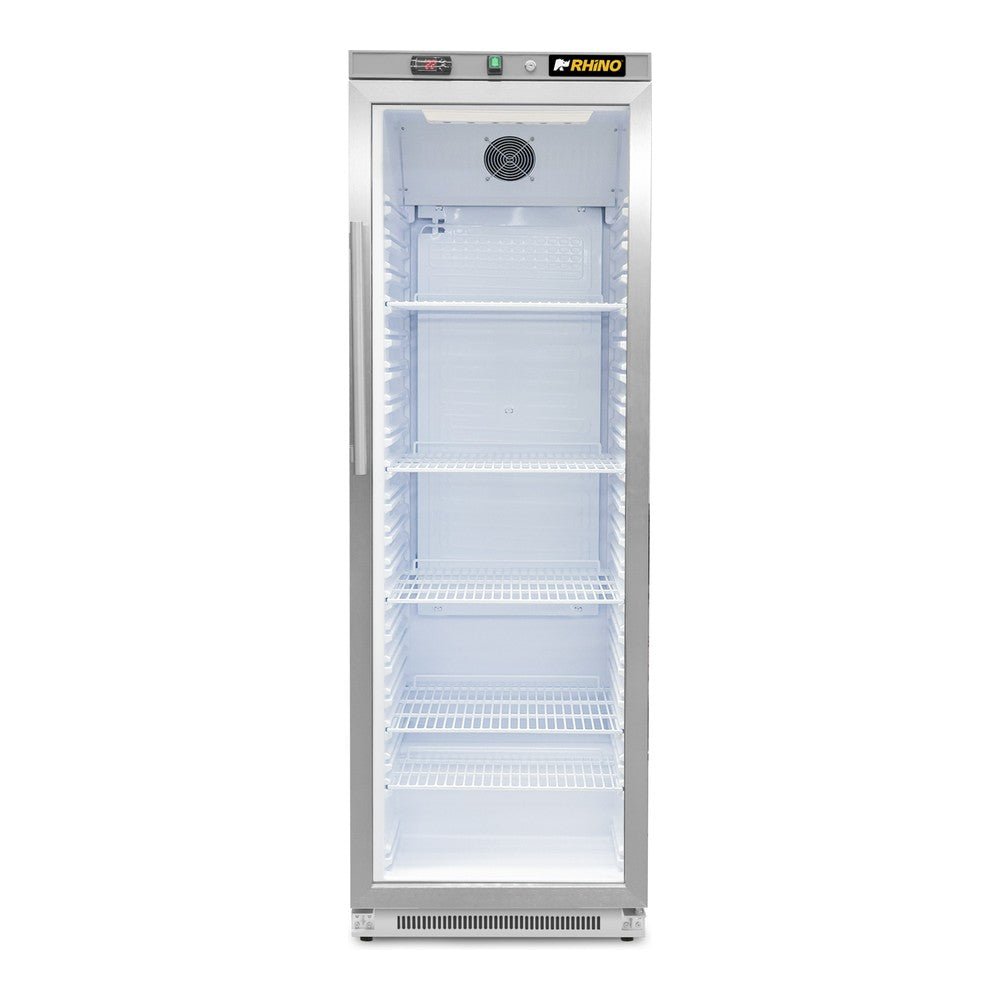 REFRIGERADOR RHINO REVEAB-13C | Refrigerador Vertical | 1 Puerta Cristal | Capacidad 13 Pies Cúbicos | Tienda Cafetería Restaurante