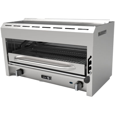 SALAMANDRA ASBER AESB-36 | Salamandra | 2 Quemadores Infrarrojos | Gas | Acero Inoxidable | Gratinar Alimentos Restaurantes | Gratinadora Alimentos Quesos Fundidos Molletes Lasaña Lasaña Pizza Restaurante Banquetes Buffet Bistró