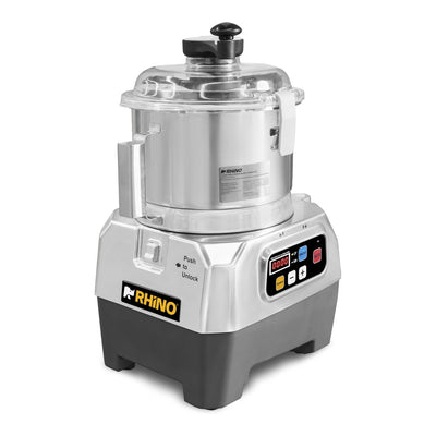 TAZÓN RHINO TAZ-5PRO | Tazón para Procesador Combinado | Capacidad 5.5 L | Brazo Raspador Integrado | Acero Inoxidable | Restaurante Cocina Industrial