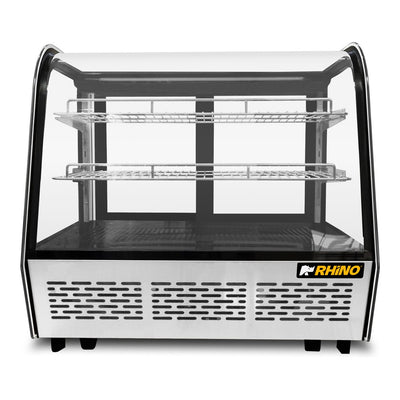 VITRINA REFRIGERADA RHINO VIREMO-120 | Vitrina Refrigerada de Mostrador | Capacidad 120 L | Iluminación LED | Cafetería Pastelería Tienda