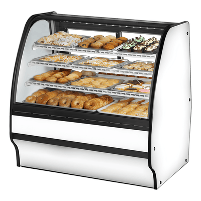 VITRINA EXHIBIDORA TRUE TGM-DC-48-SC/SC-W-W | Vitrina Exhibidora | Cristal Curvo | 2 Puertas | 3 Estantes | Panaderías Pastelerías Cafeterías
