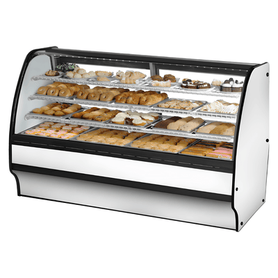 VITRINA EXHIBIDORA TRUE TGM-DC-77-SC/SC-W-W | Vitrina Exhibidora | Cristal Curvo | 2 Puertas | 3 Estantes | Panaderías Pastelerías Cafeterías