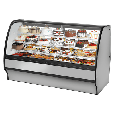 VITRINA EXHIBIDORA TRUE TGM-R-77-SC/SC-S-W | Vitrina Exhibidora Refrigerada | Cristal Curvo | 196.2 cm | Pastelería Repostería