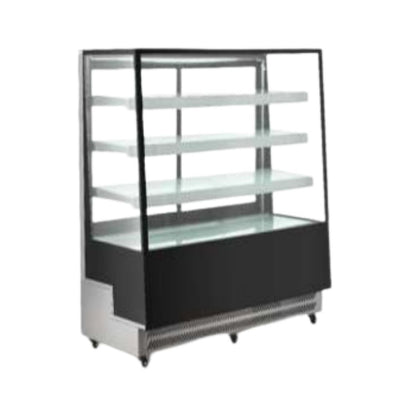 VITRINA MIGSA ARC-400L | Vitrina Refrigerada de Piso | Cristal Recto | Negocio Super Mercado Pastelería Pasteleria Reposteria Negocio Alimentos Pasteles Panes Exhibición Industrial Carnicería Cremería