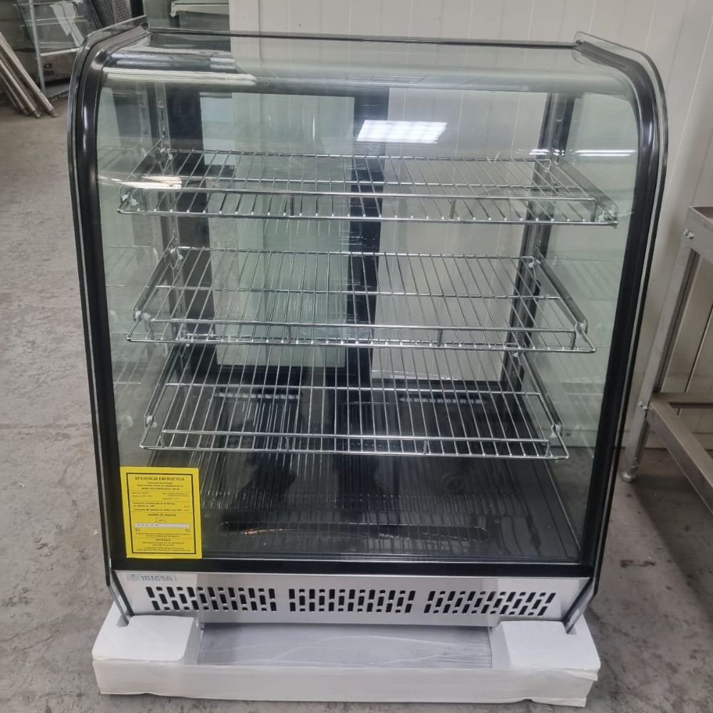 VITRINA MIGSA CW-145R | Vitrina Refrigerada de Exhibición | Cristal Curvo | Negocio Super Mercado Pastelería Pasteleria Reposteria Negocio Alimentos Pasteles Panes Exhibición Industrial Carnicería Cremería