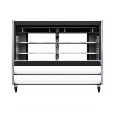 VITRINA TORREY 1029045 TEM150B LS | Vitrina Exhibidora Refrigerada Cristal Curvo | 150 cm | Blanco | para Tienda de Abarrotes Carnicería Comercial para Tienda de Abarrotes Carnicería Comercial Repostería Negocio Alimentos Pasteles Panes Exhibición Industrial Carnicería Cremería