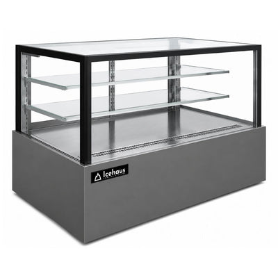 VITRINA DRAGO VPP-180 | Vitrina Pastelera Plana | 14 - 395 Litros | Pastelerías Reposterías Cafeterías | Vitrina Refrigerada Exhibidora Exhibidor de Pasteles Postres Vitrina de Mostrador Cristal Curvo Acero Inoxidable Pastelería Cafetería Cremería Carnicería Restaurante Supermercado