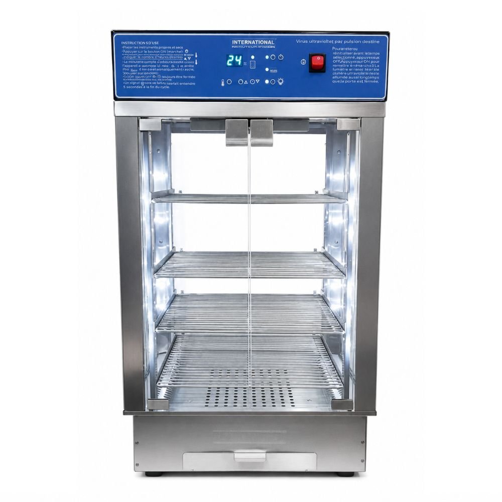 VITRINA INTERNATIONAL VC-1 SM | Vitrina Caliente Cristal Recto | 47.5 cm | Acero Inoxidable | Pizzeria Cafeteria Restaurante