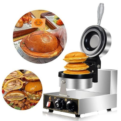 WAFFLERA MIGSA WTB1 | Waflera Tipo Platillo (UFO BURGER) o Helado | Eléctrica | Acero Inoxidable | Plato en Fundición con Teflón | Gofres Wafleras Desayunador Ambientada