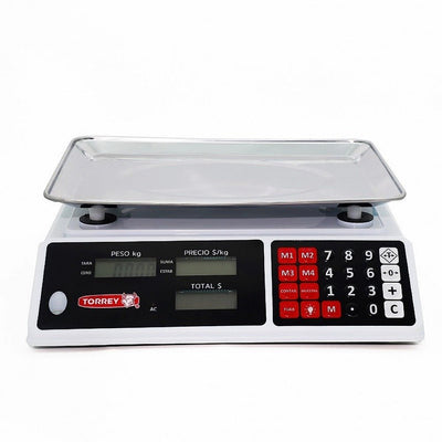 BÁSCULA TORREY SXE40-LC DFASXE40002 | Báscula Electrónica Peso-Precio-Total | Abarrotes Carnicería Mercado | Báscula de Mostrador Báscula Comercial Punto de Venta Pesar y Cobrar Peso Precio Acero Inoxidable Abarrotes Carnicería Cremería Frutería Mercado Tienda Negocio