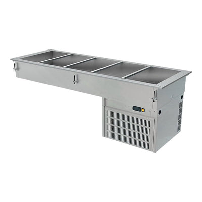 MESA FRÍA ASBER DRFB-511 HC | Mesa Fría | Tina Refrigerada | Control de Temperatura Digital | 5 Insertos Enteros | Acero Inoxidable | Ingredientes Productos Fríos | Mesa Fría de Trabajo de Conservación Refrigerada Ensaladas Bajo Barra Acero Inoxidable Restaurante Cafetería Cocina Industrial Bar Cremería Negocio