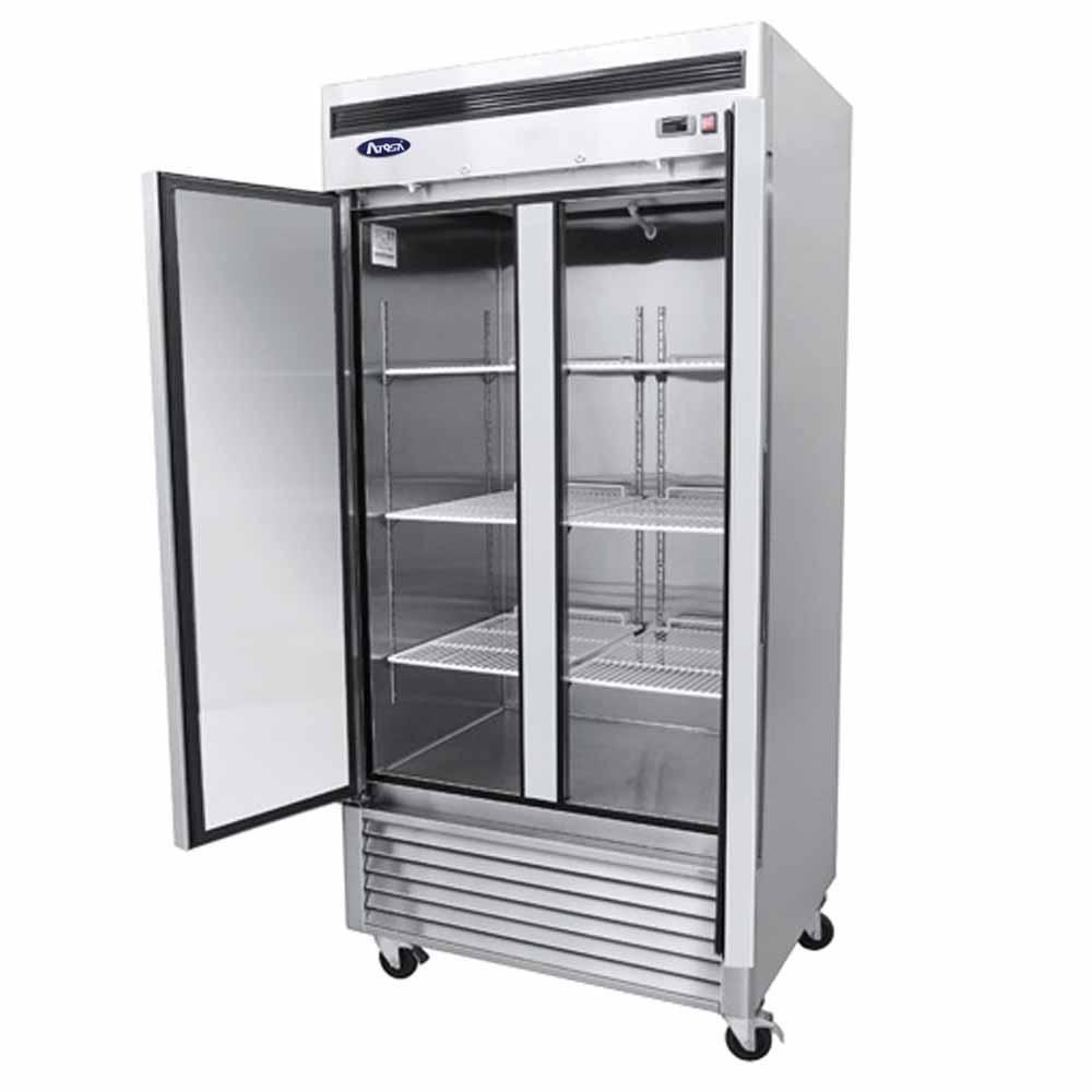 Atosa MBF8502GR Congelador Vertical 2 Puertas Solidas 3 Parrillas Acero Inoxidable - Congeladores Verticales - Atosa - KitchenMax Store
