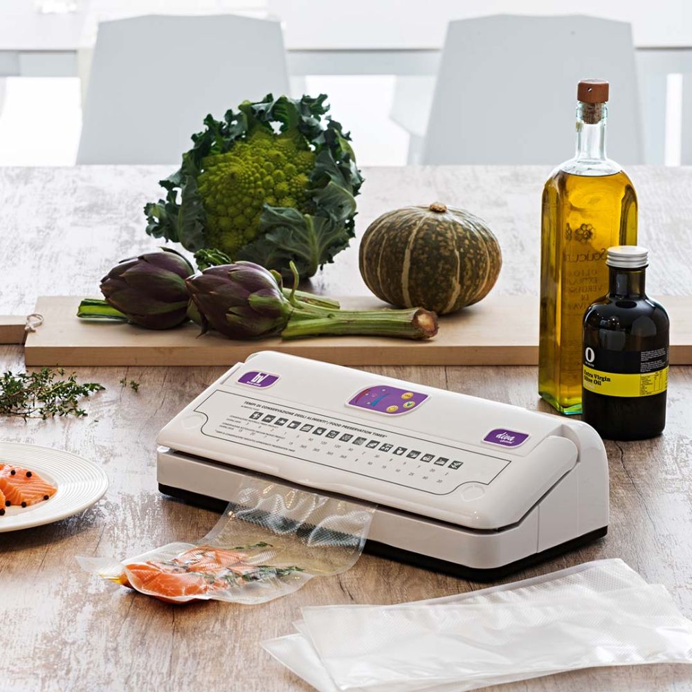 EMPACADORA AL VACÍO BESSER
VACUUM DIVA | Empacadora al Vacío | Barra Sellado de 33 cm | Polimero | Negocio Alimentos Jamones Caldos Cremas Ambientada
