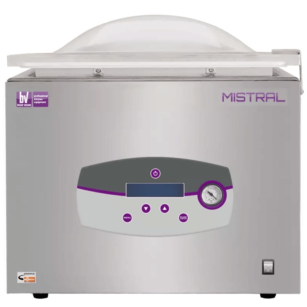 EMPACADORA AL VACÍO BESSER VACUUM Mistral+ | Empacadora al Vacío | Barra Sellado de 42 cm | Acero Inoxidable | Solidos Vegetales Jamon Slachichas Mortadela