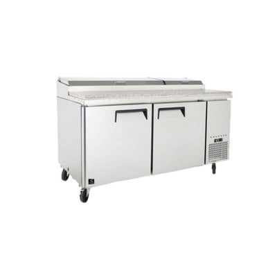 CRT MRCP672 Mesa Fria Trabajo 2 Puertas 2 Parrillas Acero Inoxidable Restaurante Cocina Comercial Profesional Comedor Industrial Bar Industriales Alimentos Pizza Pan Cafeterias Pastelerias Panaderias Hoteles Resorts Catering Banquetes Buffets Tiendas de Comestibles Supermercados Minisuper Almacenar Exhibir Alimentos Refrigerados Frutas Verduras Carnes Lacteos. KitchenMax.Store. Envíos seguros a todo México. Cotiza hoy mismo.