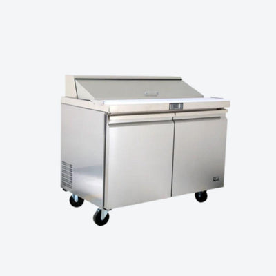 CRT MRCT482 Mesa Fria Trabajo 2 Puertas 2 Parrillas para Preparacion Ensaladas Sushi Restaurante Cafeteria Guarniciones Comedores Industriales Cocinas Industriales Panaderia Carniceria Preparacion Sushi Postres Ensaladas Baguettes. KitchenMax.Store. Envíos seguros a todo México. Cotiza hoy mismo.