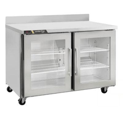 Centerline CLUC-48R-GD-WTLR Refrigerardor Bajo Barra Puertas Cristal Mesa de Trabajo Abertura Izquierda Derecha - - Centerline - KitchenMax Store