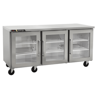 Centerline CLUC-72R-GD-LLL 72" Refrigerador Bajo Barra Puertas Cristal Abertura Izquierda 183.3 cm frente - - Centerline - KitchenMax Store