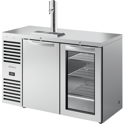 DISPENSADOR DE CERVEZA REFRIGERADOR TRUE TDR52-RISZ1-L-S-SG-1 | Dispensador de Cerveza con Refrigerador | Puerta Batientes Solidas y Vidrio | Uso Comercial Pub Barra Bar