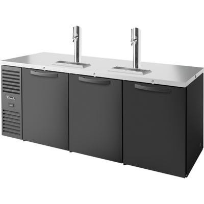DISPENSADOR DE CERVEZA TRUE TDR84-PTSZ1-L-B-SSS-SSS-1 | Dispensador de Cerveza Refrigerada | Sistema de Refrigeración a la Izquierda | Puertas Batientes Negras | para Barra Antro Club Bar