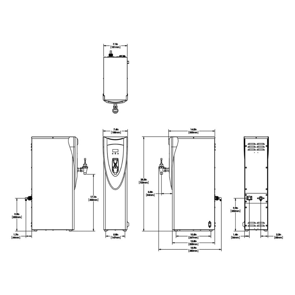 DISPENSADOR BUNN H5X ELEMENT 43600.0003 | Dispensador de Agua Caliente | 5 galones (18,9 l) | Bebidas Calientes Recepción
