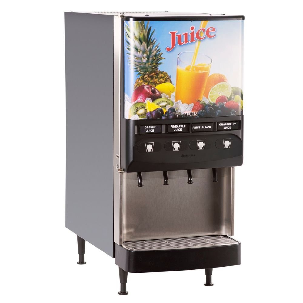 DISPENSADOR BUNN JDF-4S Silver Series 37300.0000 | Sistema de Bebidas Frías | para 4 Sabores | Restaurante Desayunador