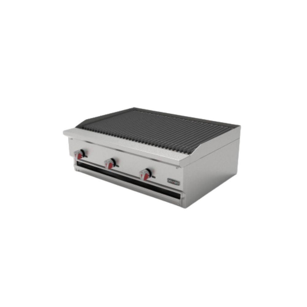 Drago AG-3-R Asador Gas Radiante Acero Inoxidable Asar Negocio Tostar Restaurante Cocina Comedor Industriales Asada Autoservicio Alta Cocina. Ideal para restaurante, cocina, industrial, tostar, abrasar, alta cocina, banquetes, alta cocina, negocio, cocinar, carne, res, puerco, pollo, hamburguesas, verduras, vegetales, elotes, barbecue, bbq, brochetas, carne asada, autoservicio, etc. KitchenMax.Store. Envíos seguros a todo México. Cotiza hoy mismo.