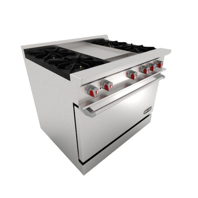Drago CG-41P Estufa 4 Quemadores Horno Plancha - - Drago - KitchenMax Store