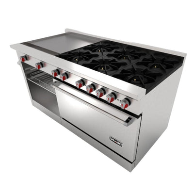Drago CG-61PD Estufa 6 Quemadores Horno Plancha Gratinador - - Drago - KitchenMax Store Imagen Ilustrativa