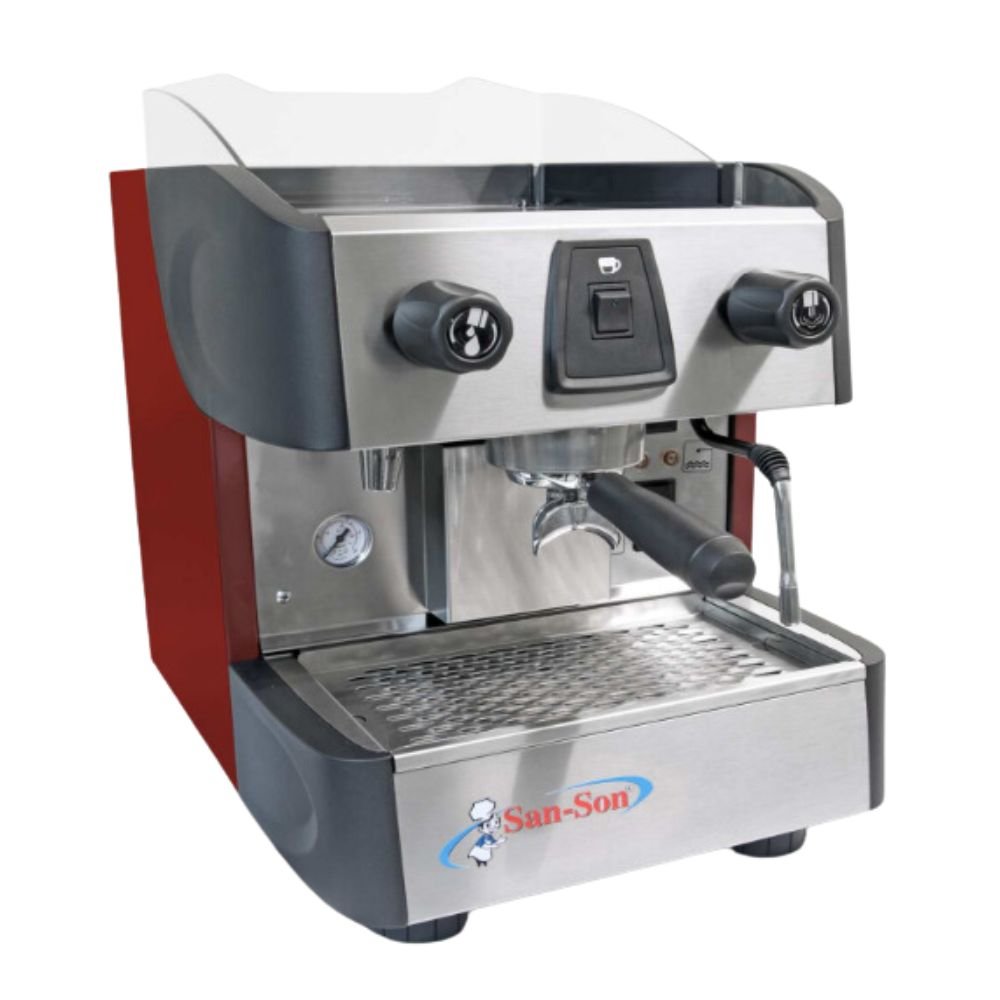 CAFETERA PROFESIONAL SAN SON ITALBAR1 | Cafetera Italiana Semiautomática | Estabilidad de Temperatura | Acero Inoxidable | Caldera Latón | Cafetería Restaurante Hotel Negocio Café Granos de Café Profesional Expresso Cappuccino Vapor