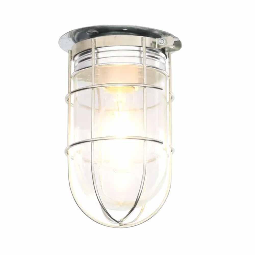 LAMPARA KITCHEN MAX STORE LAMP1 | Lampara Capelo Estilo Industrial | Acabado en Peltre Cepillado | Vidrio Transparente | Garaje Estudio Fábrica | Restaurante Cochera Estacionamiento Al Exterior Bodega