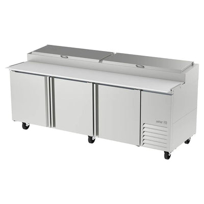 MESA ASBER APTP-93 HC | Mesa Refrigerada | 3 Puertas Solidas | Acero Inoxidable | 6 Parrillas | Eléctrico | 30.2 Pies Cúbicos | Cocina Pizzería Comida Rápida | Restaurante Cafetería Bar Preparación Alimentos Hotel Cocina Industrial