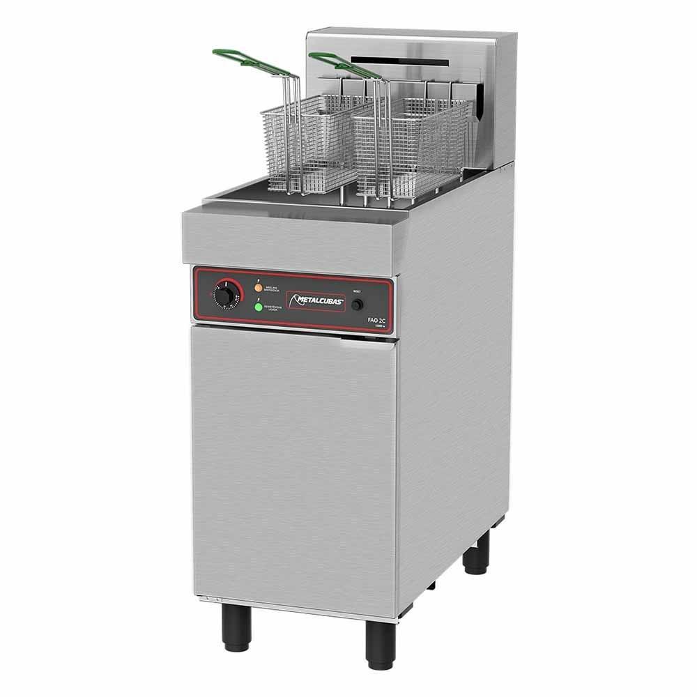 Metalcubas Fao2C Freidora Eléctrica Piso 1 Tina 2 Canastillas 25 Lts. Acero Inoxidable 220 V - Freidoras - Metalcubas - KitchenMax Store