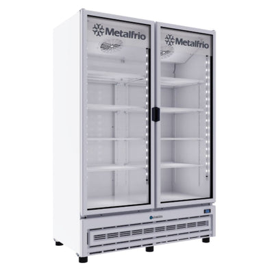 Metalfrio RB800 Refrigerador Vertical 2 Puertas de Cristal 8 Parrillas Iluminacion LED - - Metalfrio - KitchenMax Store
