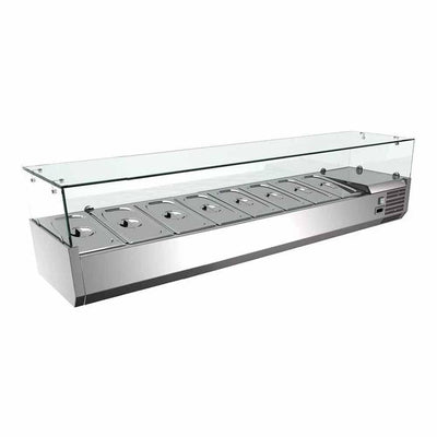 Migsa Rt-1800L Vitrina Refrigerada Ensaladas Pizzas Acero Inoxidable. 180 cm - 110 V - Vitrinas Refrigeradas - Migsa - KitchenMax Store
