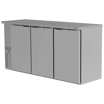 REFRIGERADOR ASBER ABBC-24-72 HC / S-HC | Refrigerador Contra Barra | 3 Puertas Solidas | 6 Parrillas | 18.3 Pies Cúbicos | Eléctrico | Bar Bistro Comedor | Restaurante Bar Cervecería Bebidas Frías