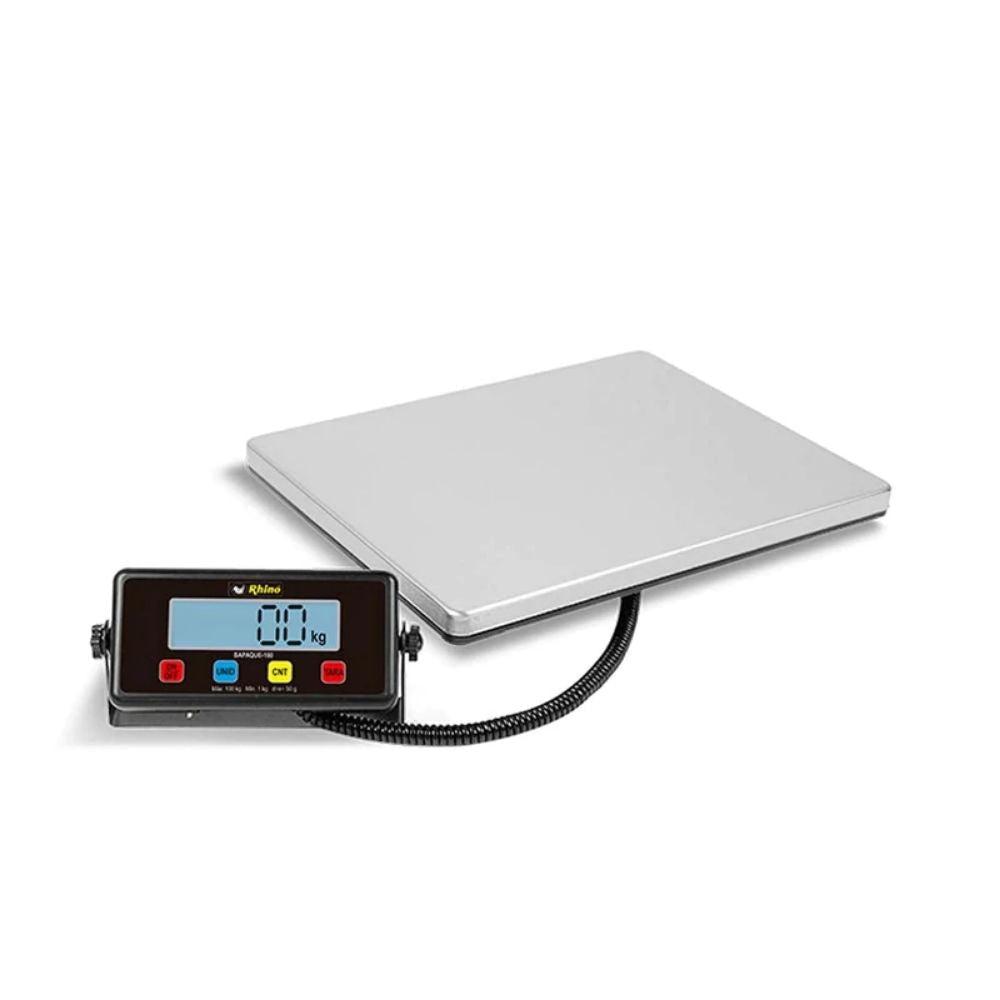 Rhino BAPAQUE-100 Bascula Electronica Paqueteria 100 Kg - - Rhino - KitchenMax Store Rhino BAPAQUE-100 Bascula Electronica Paqueteria 100 Kg para Paqueterias Almacenes Bodega Inventario Deposito Cajas Paquetes Envios Cajar Control de Inventario