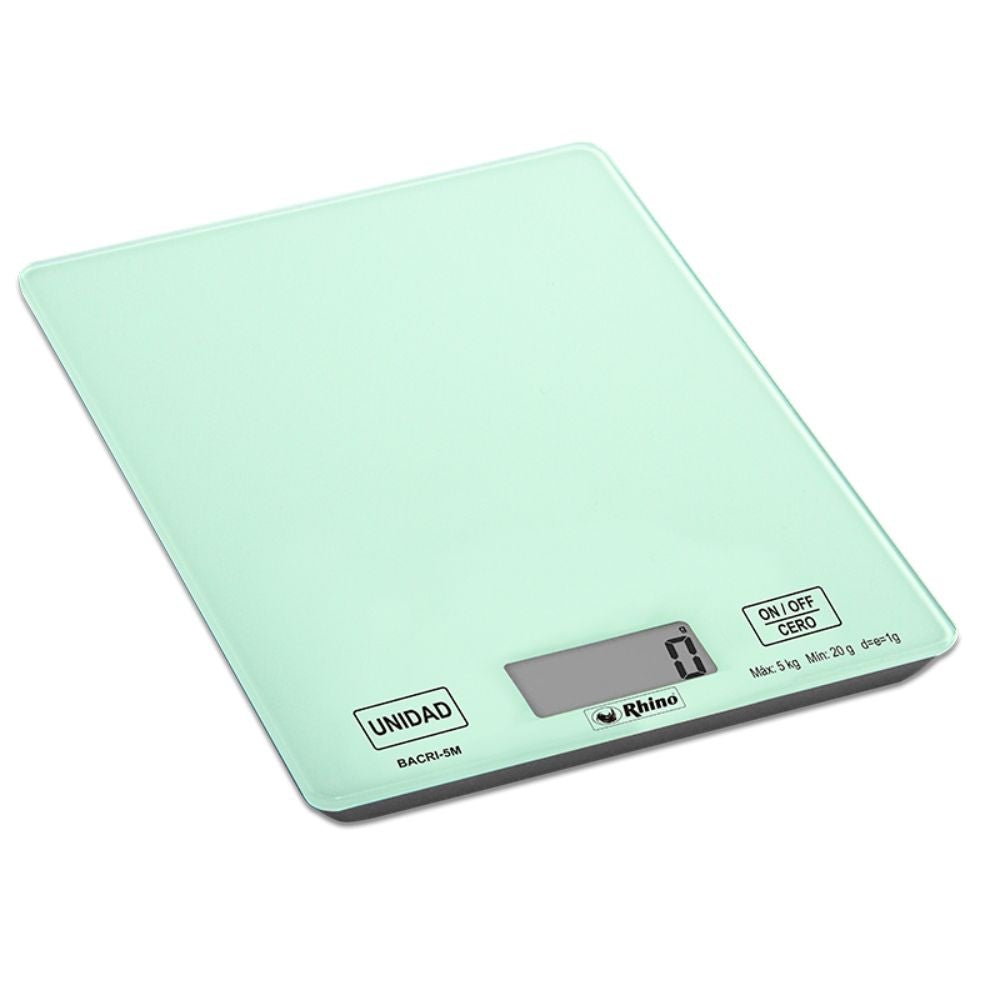BÁSCULA RHINO BACRI-5M | Báscula de Cocina | 5 Kg | Alimentos Cocina Nutriologo Agua Leche Ingredientes Panadería Repostería Pastelería Restaurante