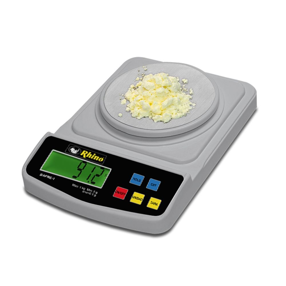 BÁSCULA RHINO BAPRE-1 | Báscula Precisión | 1 Kg | Plato de Plástico ABS Cubierta de Acero Inoxidable | Reposterias Restaurante Laboratorios Reposterias Farmaceuticas Bacula Gramera Porcionadora Precisión Uso Comercial Hogar Libras Gramos Onzas Restaurante Gourmet Mililitros Medir Agua Leche Alimentos Fresco Tienda Abarrotes Gelatina Pesaje Ambientada