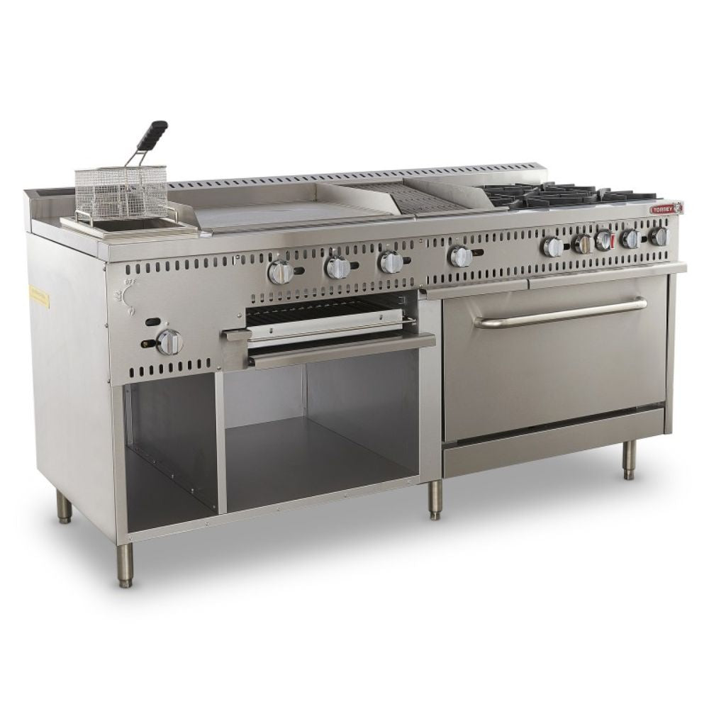 Torrey EST-MA6G CQESTMA6025 Estufa Maestra 4 Quemadores 1 Asador 1 Freidor 1 Gratinador 1 Horno 1 Plancha Acero Inoxidable - - Torrey - KitchenMax Store