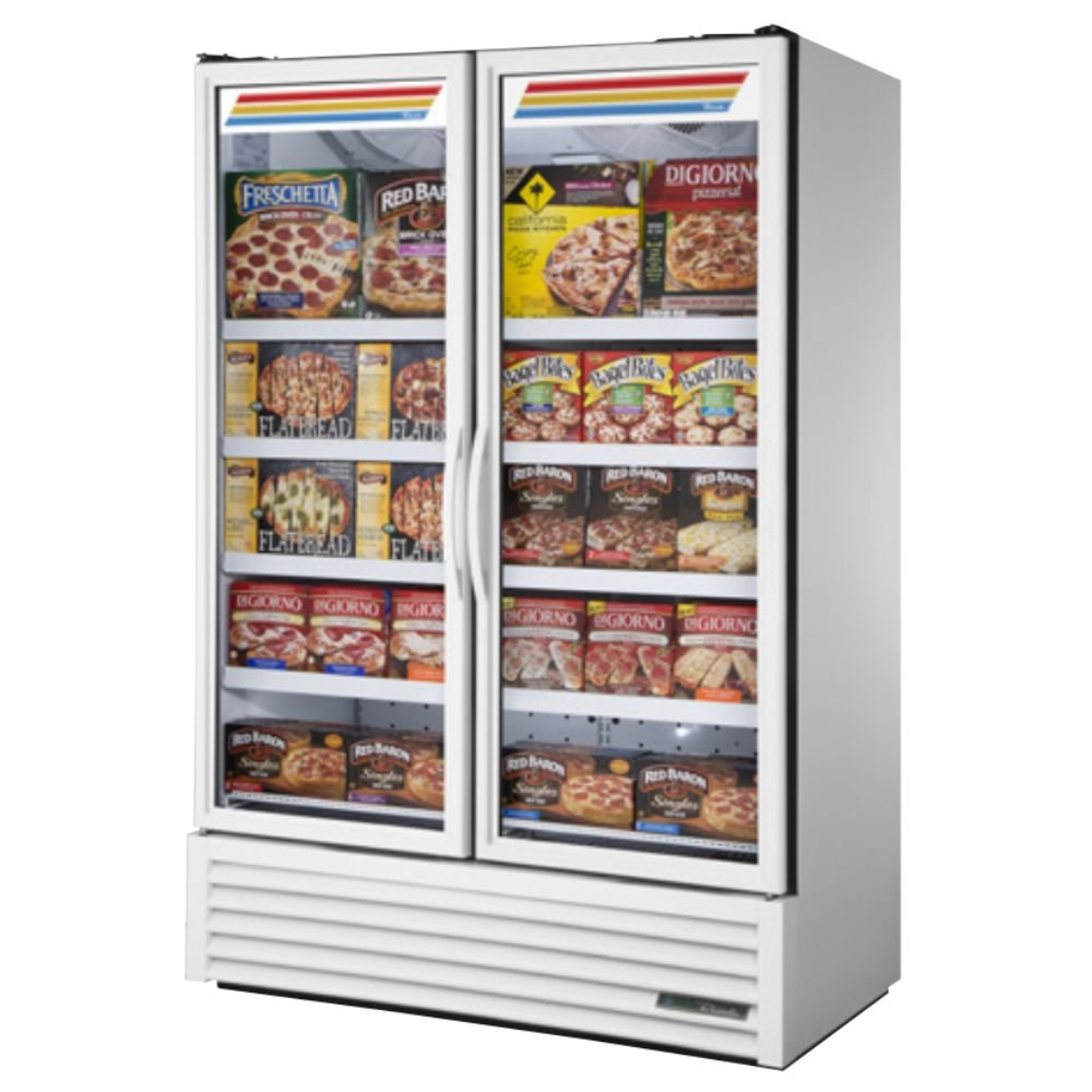 True FLM-54F~TSL01 Congelador Exhibidor Vertical 2 Puertas Cristal 8 Parrillas - - True - KitchenMax Store