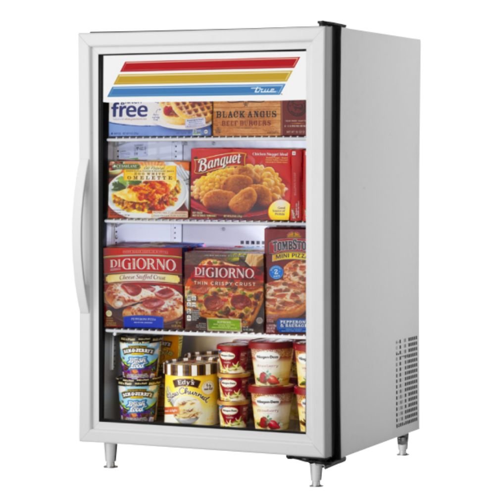 True GDM-07F-HC~TSL01 Congelador Exhibidor Vertical Minibar 1 Puerta Solida 3 Parrillas - - True - KitchenMax Store
