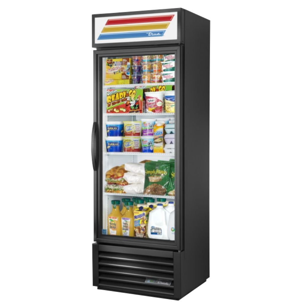 True GDM-19T-HC~TSL01 Refrigerador Exhibidor Vertical 1 Puerta Cristal 4 Parrillas - - True - KitchenMax Store