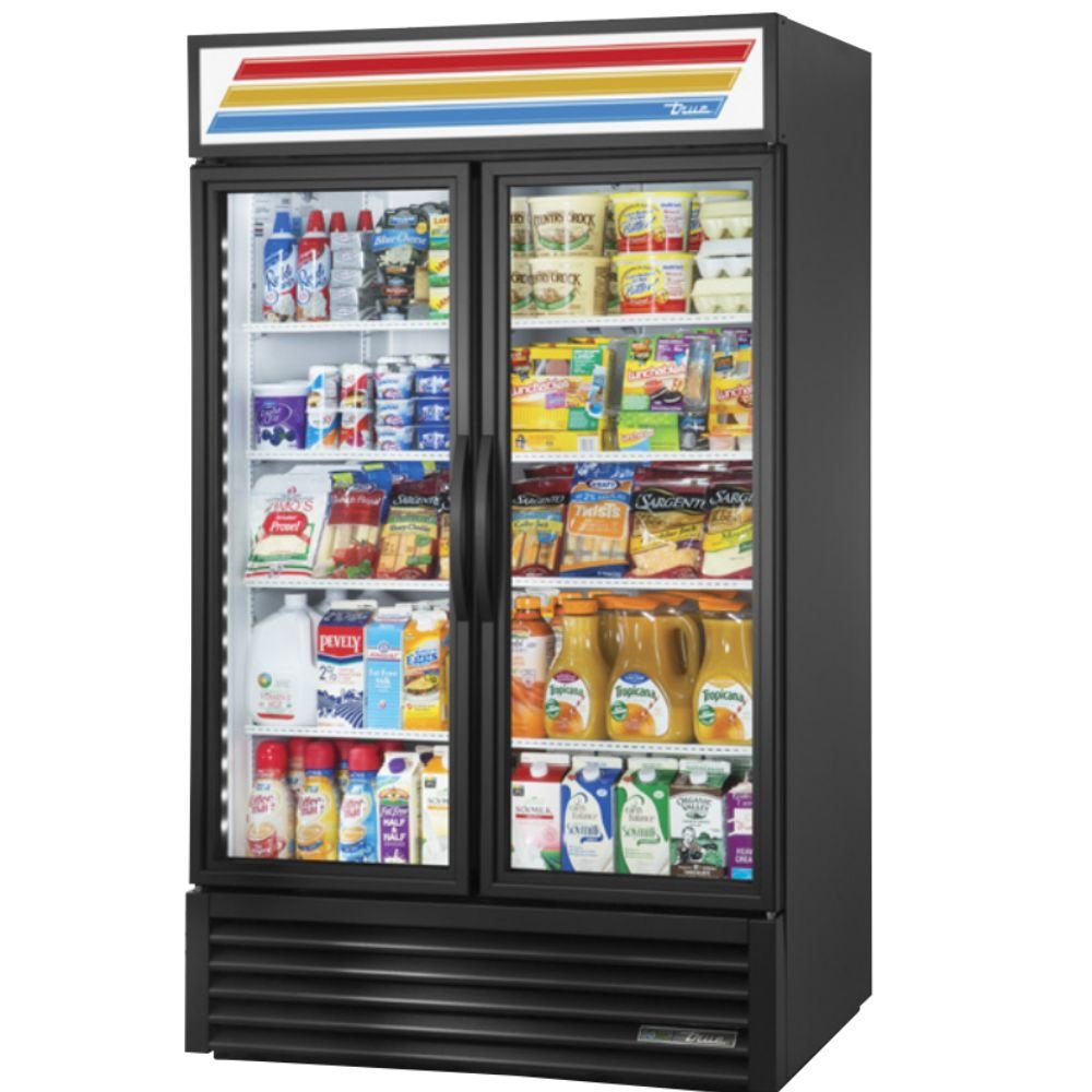 True GDM-43-HC~TSL01 Refrigerador Exhibidor Vertical 2 Puertas Crsital 8 Parrillas - - True - KitchenMax Store