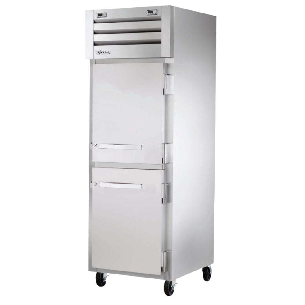 True STA1DT-2HS-HC Refrigerador Congelador Vertical 2 Medias Puertas Solidas 3 Parrillas - - True - KitchenMax Store