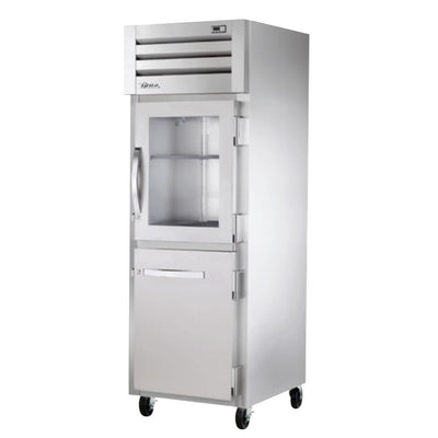 True STA1R-1HG/1HS-HC Refrigerador Vertical 2 Medias Puertas Cristal Solida 3 Parrillas - - True - KitchenMax Store