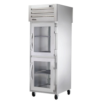 True STA1RPT-2HG-1S-HC Refrigedor Vertical 2 Medias Puertas Cristal 3 Parrillas - - True - KitchenMax Store