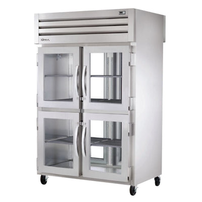 True STA2RPT-4HG-2G-HC Frigorifico Vertical 4 Medias Puertas Cristal 3 Parrillas - - True - KitchenMax Store