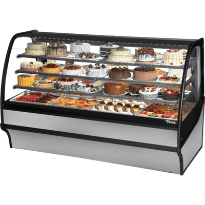 VITRINA EXHIBIDORA TRUE TDM-R-77-GE/GE-S-S | Vitrina Exhibidora Refrigerada | Cristal Curvo | 196.3 cm | para Pastelería Repostería