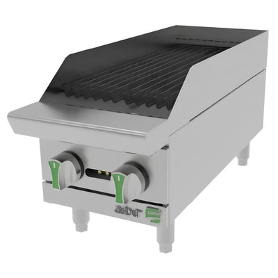 ASADOR ASBER AERB 12 EM  | Gas | 2 Quemadores | Acero Inoxidable | Restaurante Cafetería Cocina Industrial Comedor Grill Cortes Cenaduría Hotel | Respaldo Charola Quemador Parilla Restaurante Niveladores Empotrar Base Comedor Uso Rudo Acero Inoxidable Grill Alimento Cocción Preparación Cortes Hotel Cenaduría Cocina Económica Radiante Gourmet